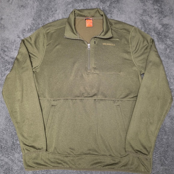 Merrell Other - Merrell Mens Olive Green 1/4 Zip Grid Fleece Pullover hiking outdoor gorpcore